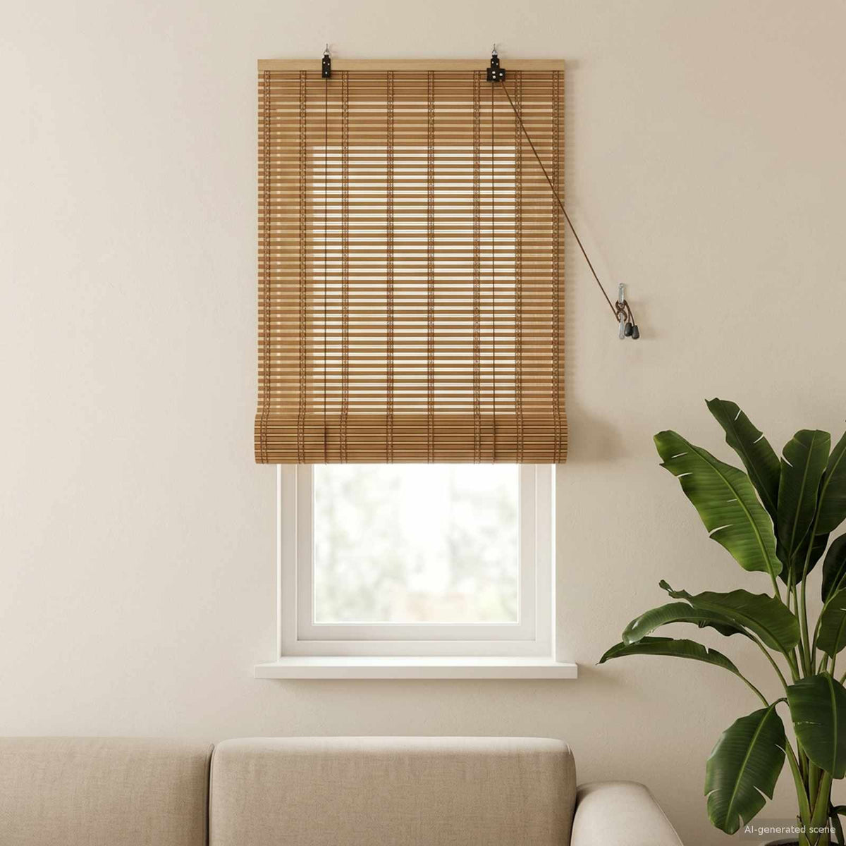 Rullegardin Naturlig og Brun 50 x 160 cm Bambus