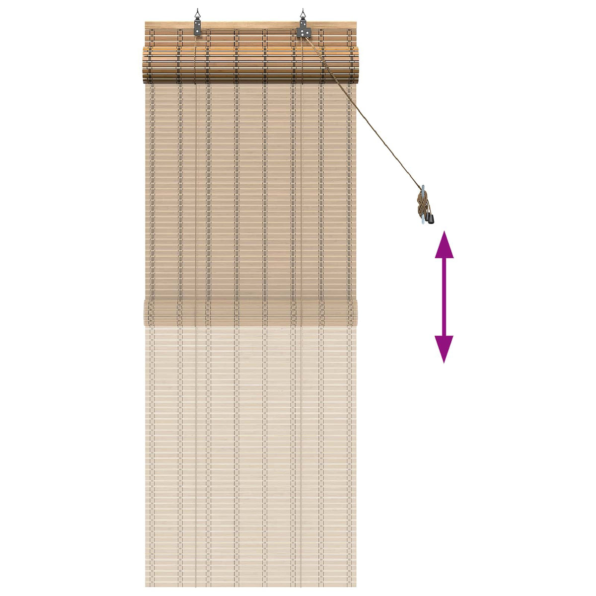 Rullegardin Naturlig og Brun 50 x 160 cm Bambus