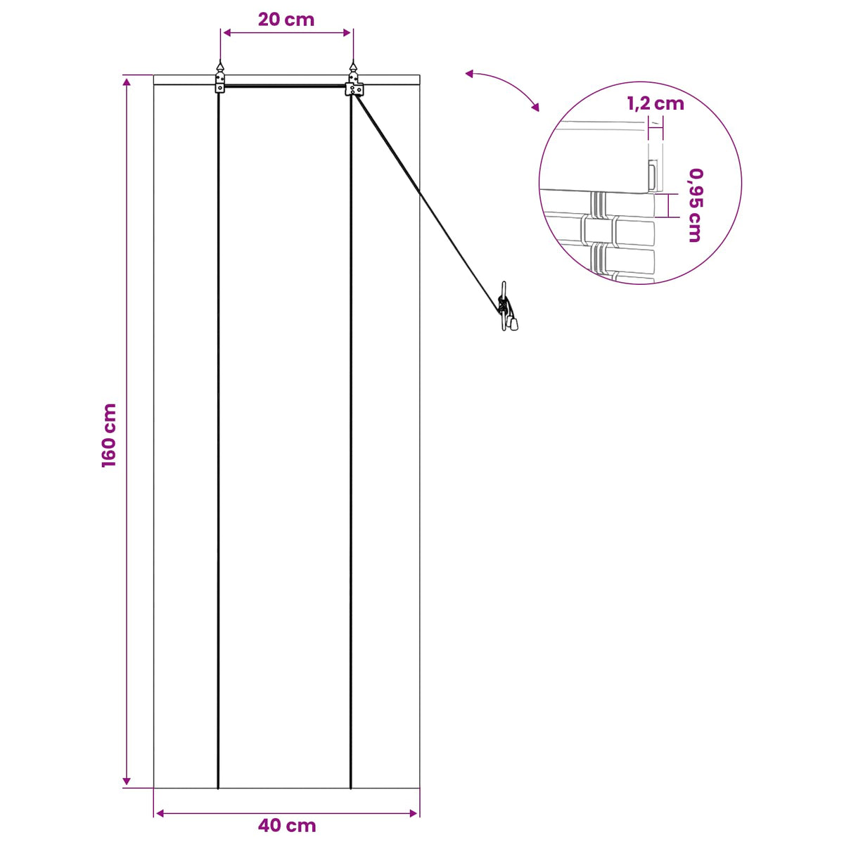 Rullegardin Brun 40 x 160 cm Bambus