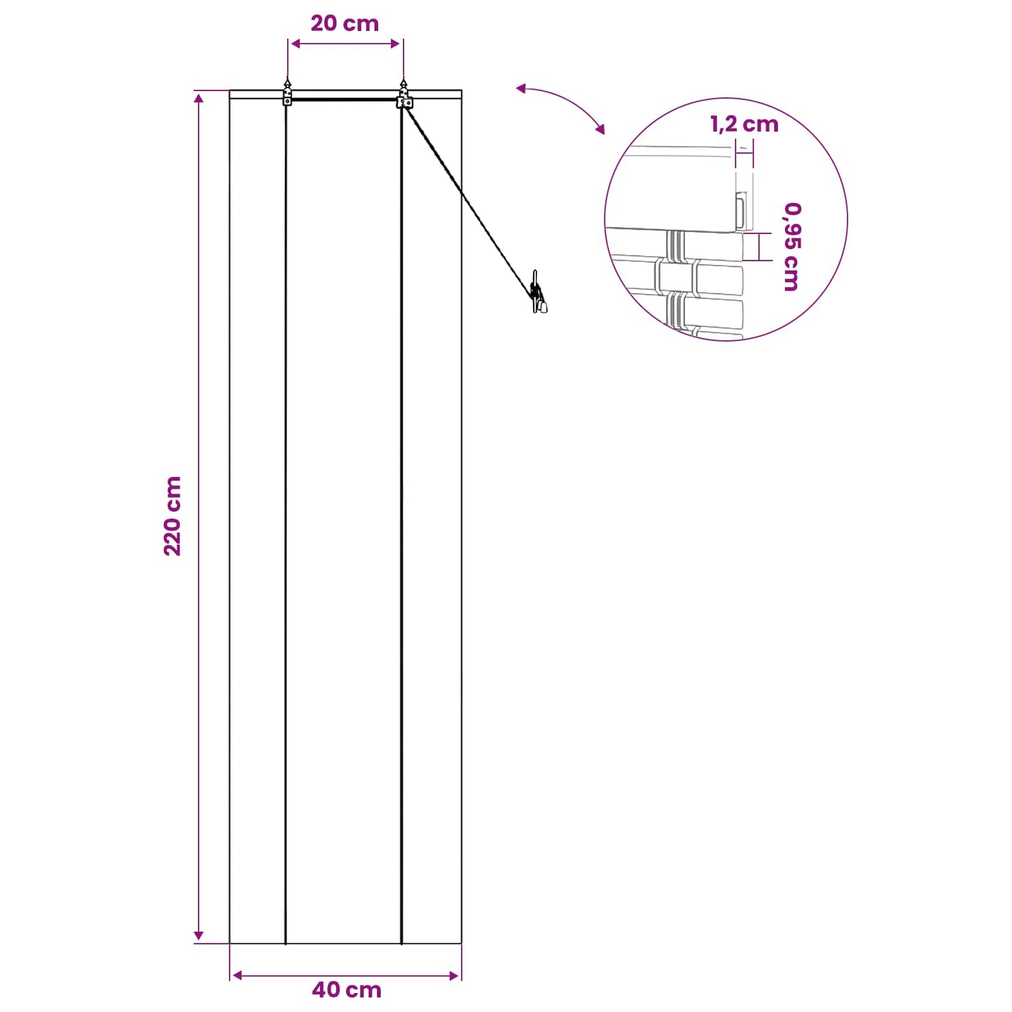 Rullegardin Brun 40 x 220 cm Bambus