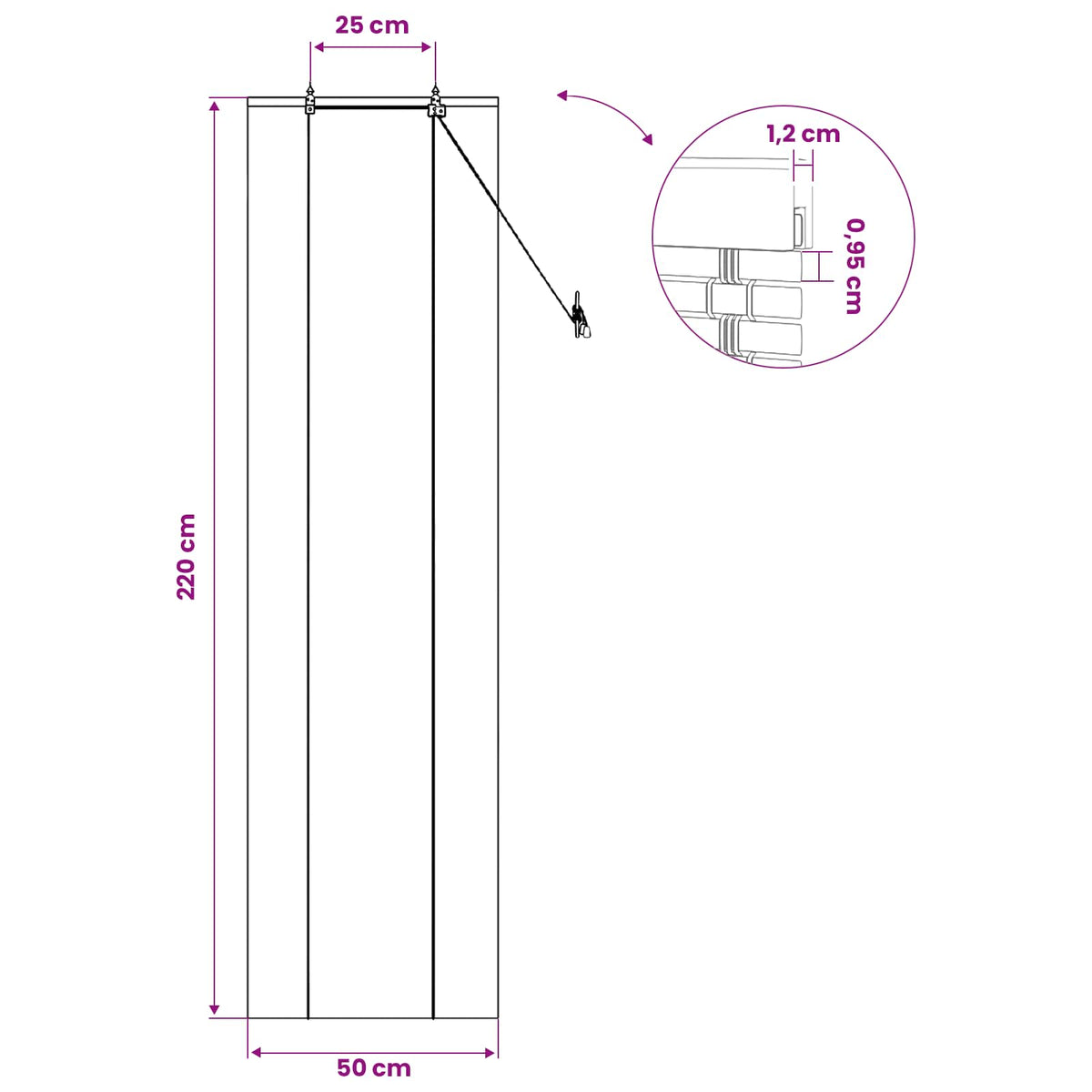 Rullegardin Brun 50 x 220 cm Bambus