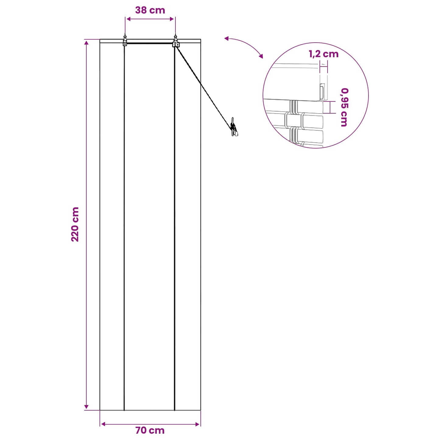 Rullegardin Brun 70 x 220 cm Bambus