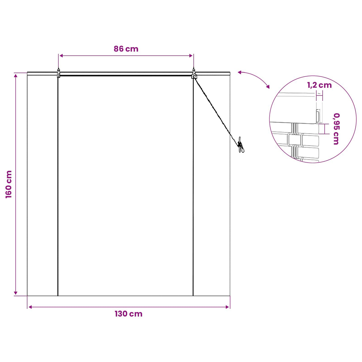 Rullegardin Brun 130 x 160 cm Bambus