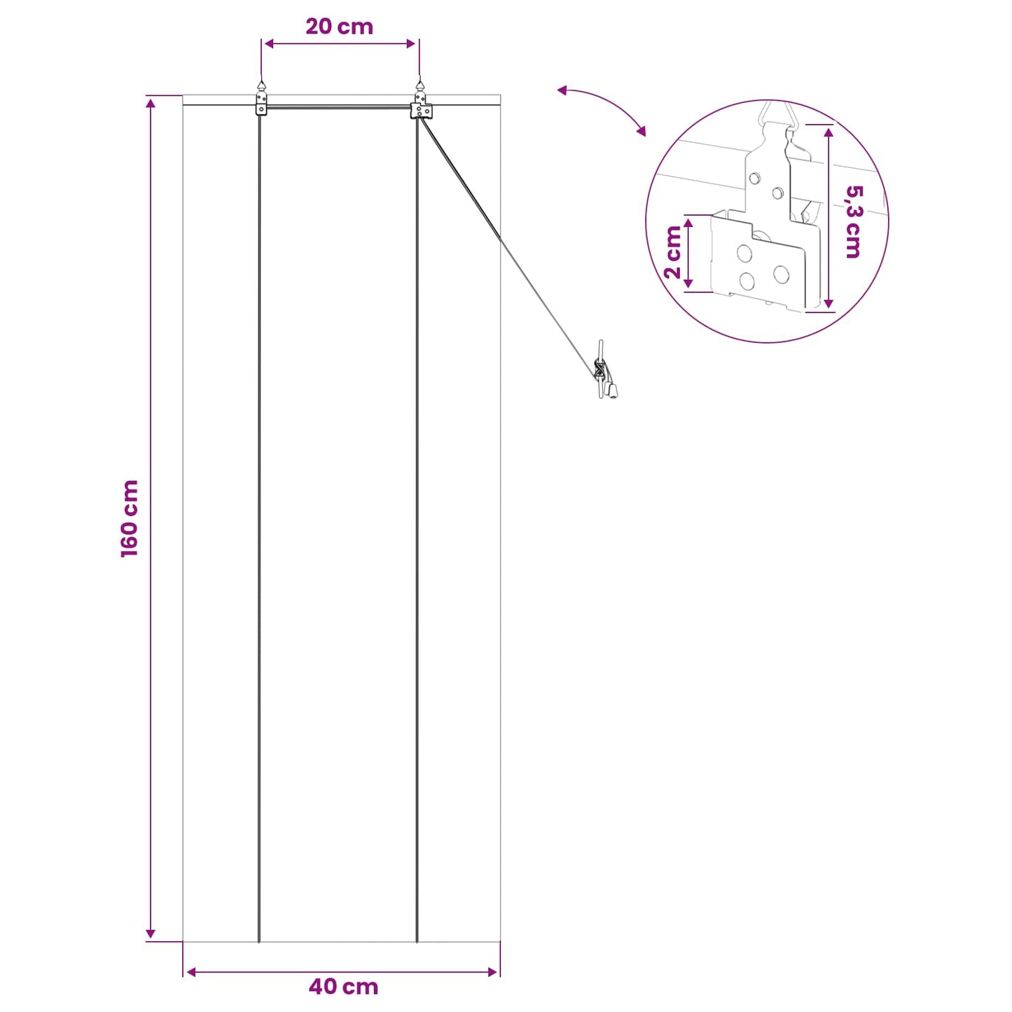 Rullegardin Brun 40 x 160 cm Bambus