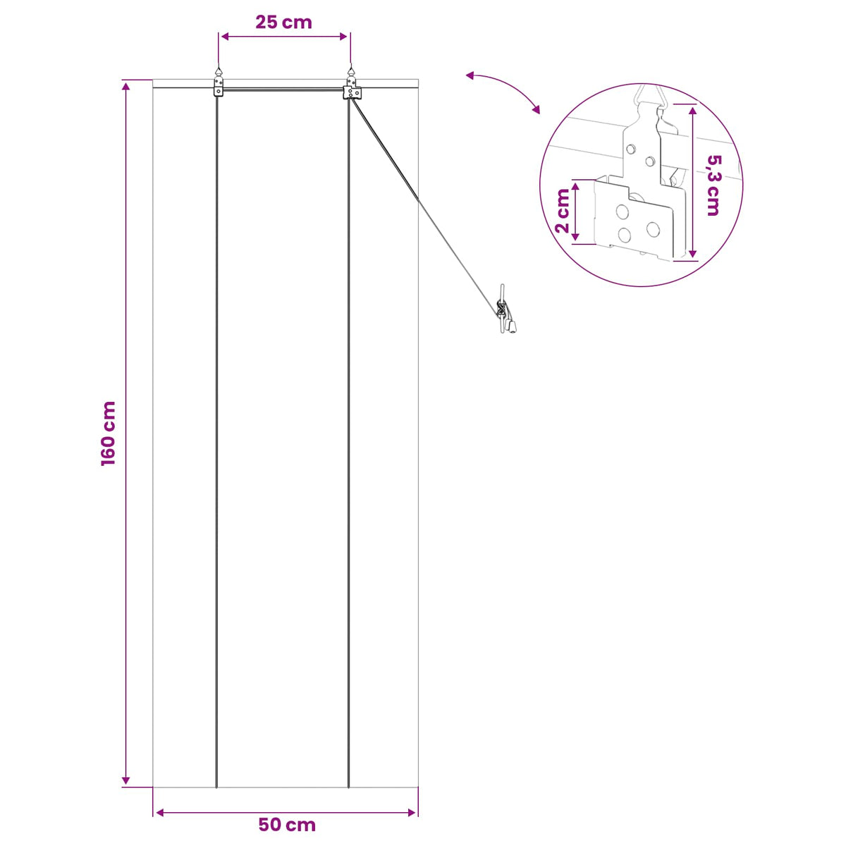 Rullegardin Brun 50 x 160 cm Bambus