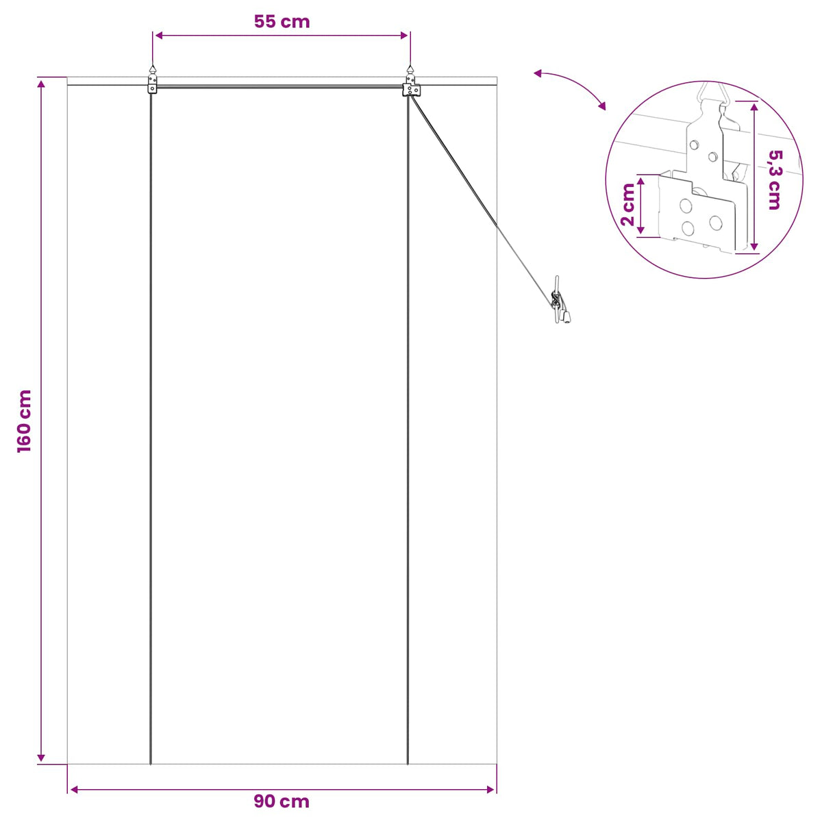 Rullegardin Brun 90 x 160 cm Bambus
