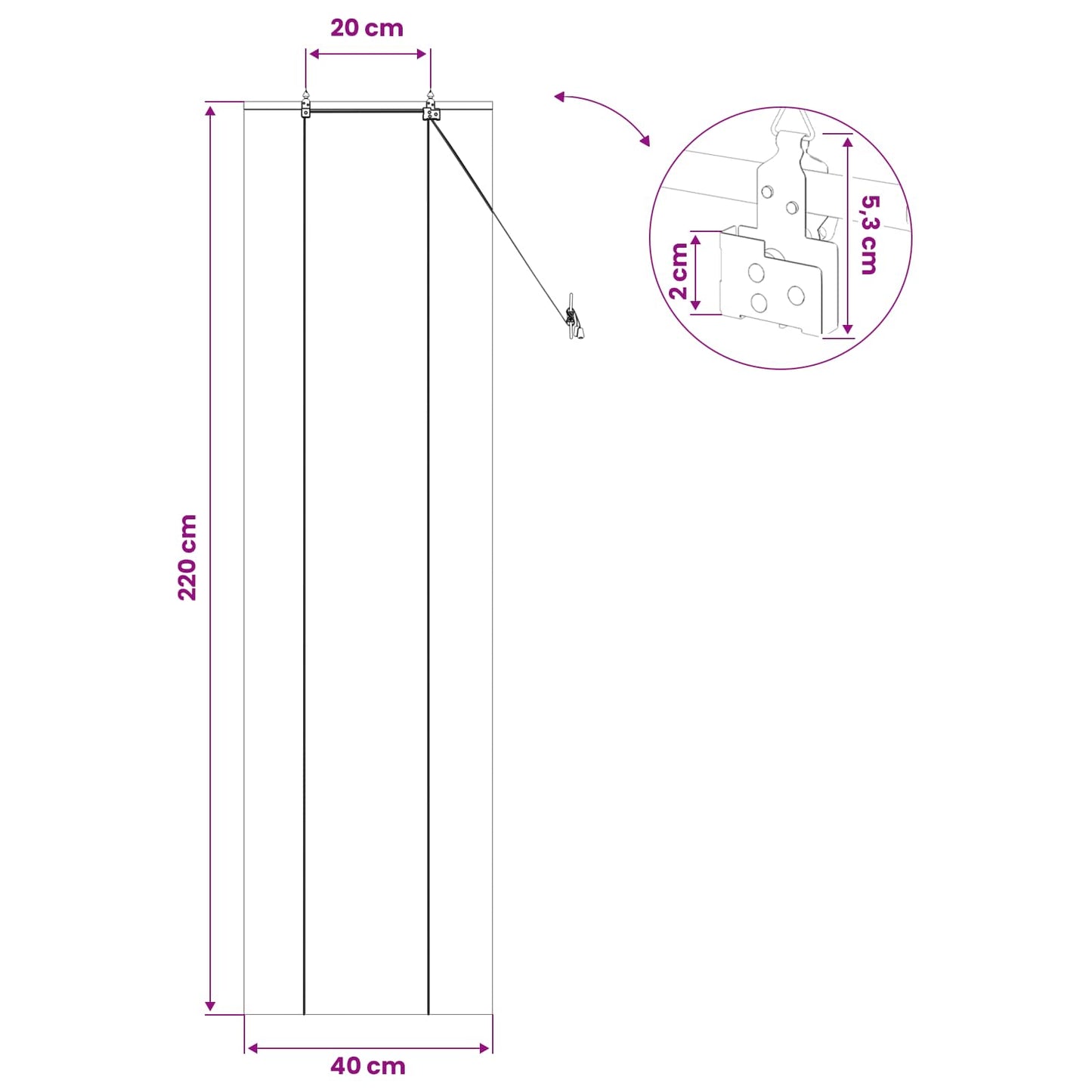 Rullegardin Brun 40 x 220 cm Bambus