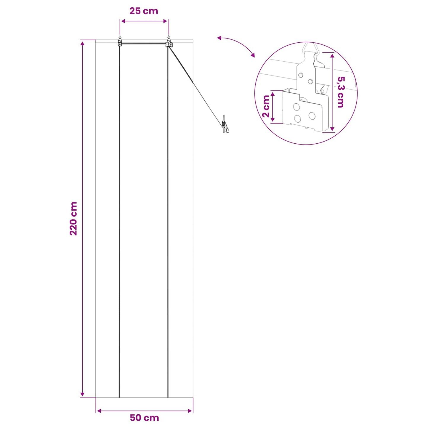 Rullegardin Brun 50 x 220 cm Bambus