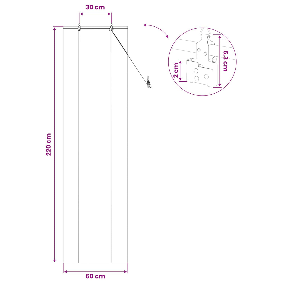 Rullegardin Brun 60 x 220 cm Bambus