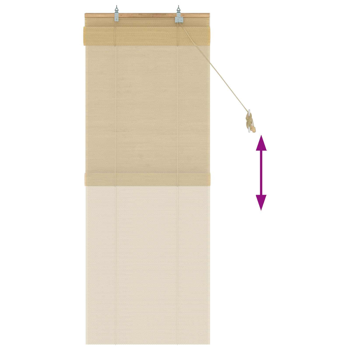 Rullegardin Naturfarvet 40 x 160 cm Bambus