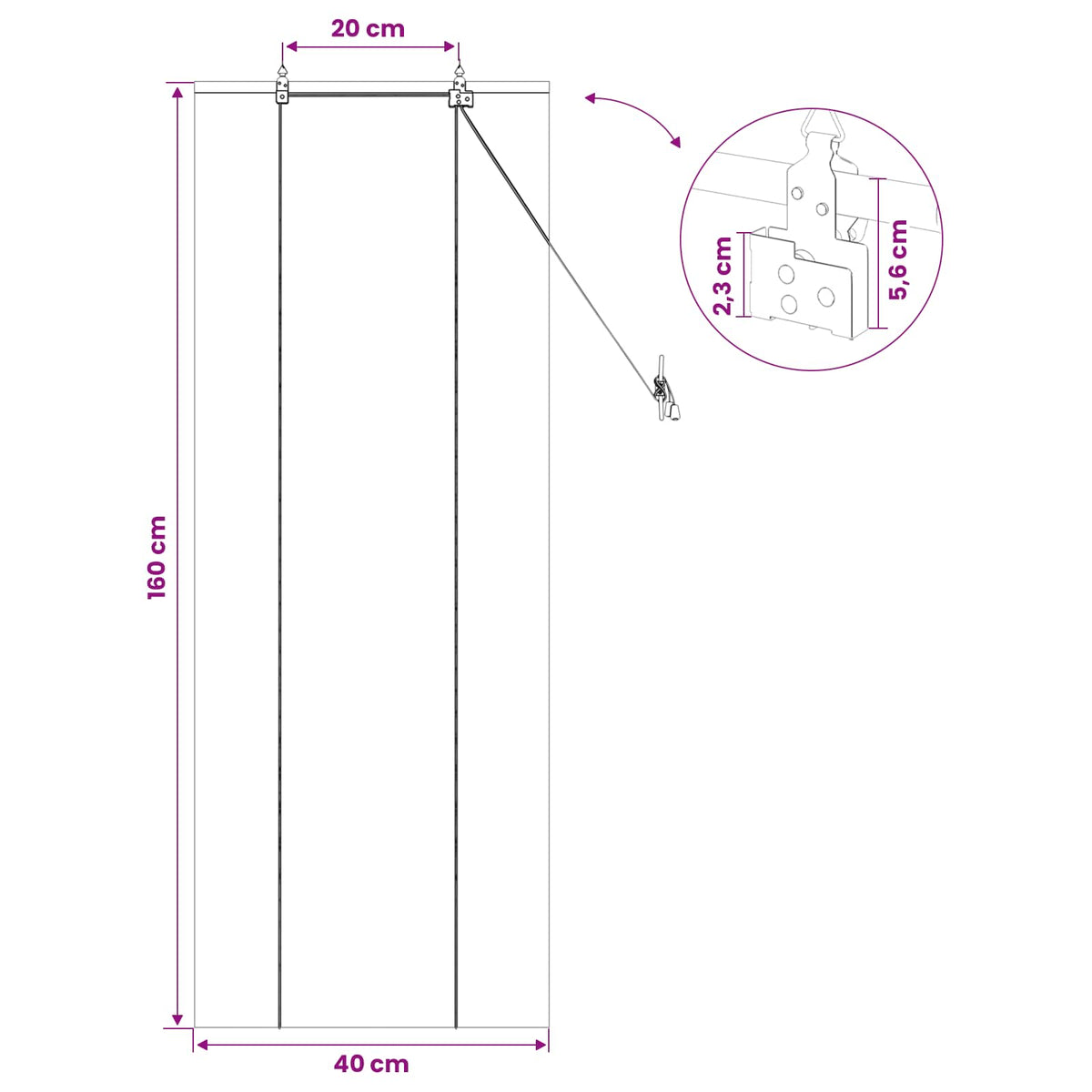 Rullegardin Naturfarvet 40 x 160 cm Bambus