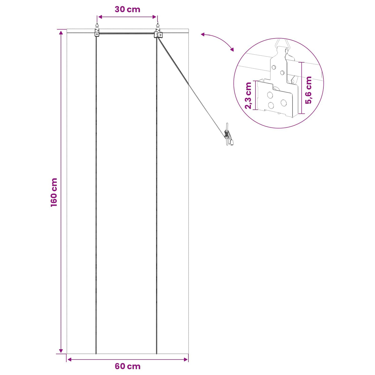 Rullegardin Naturfarvet 60 x 160 cm Bambus