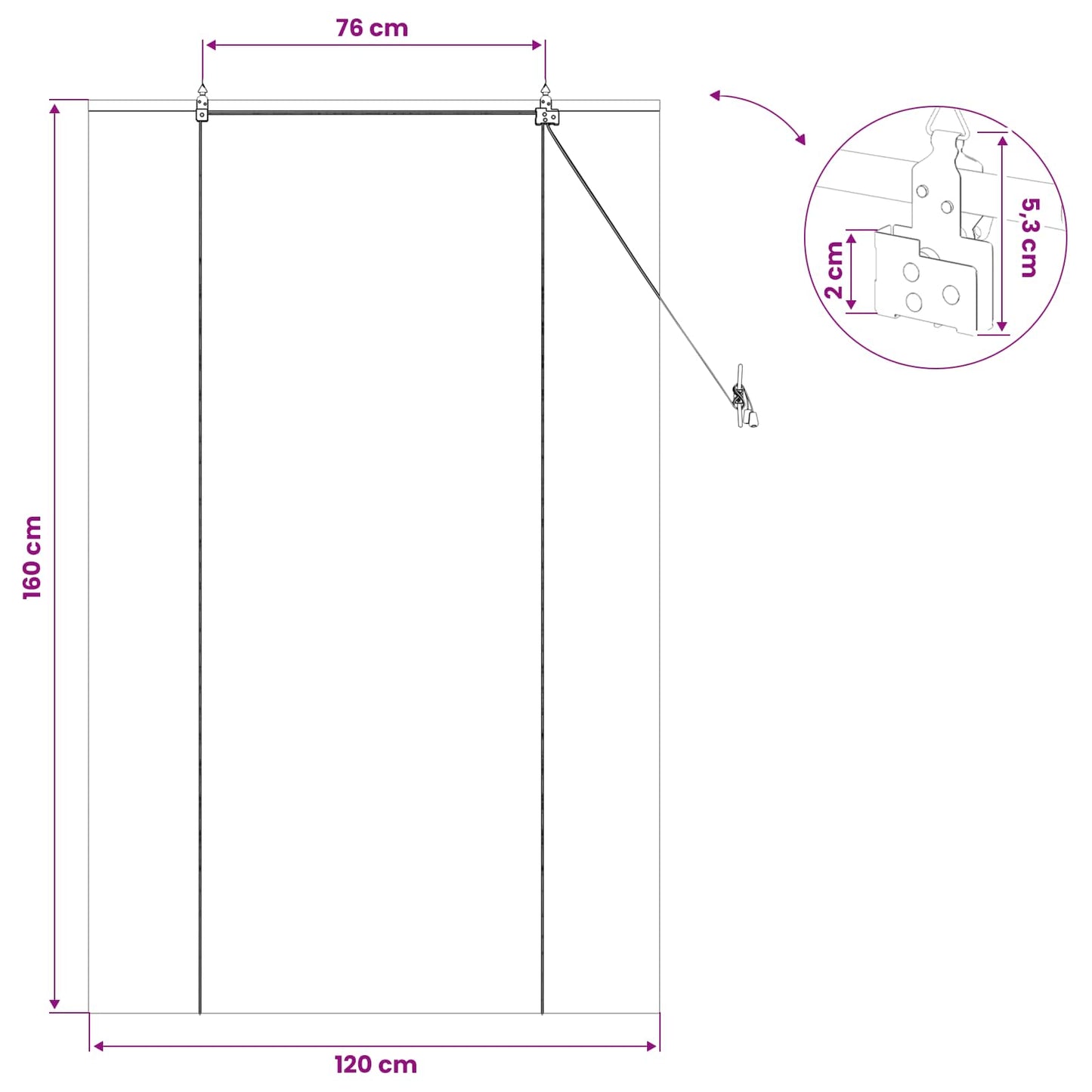 Rullegardin Naturfarvet 120 x 160 cm Bambus