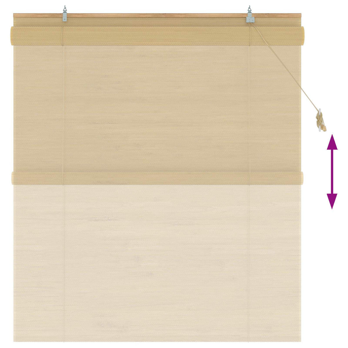 Rullegardin Naturfarvet 140 x 160 cm Bambus