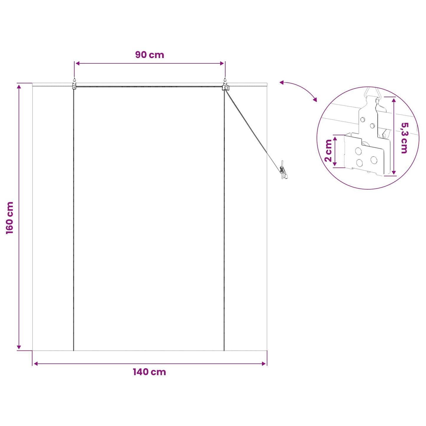Rullegardin Naturfarvet 140 x 160 cm Bambus