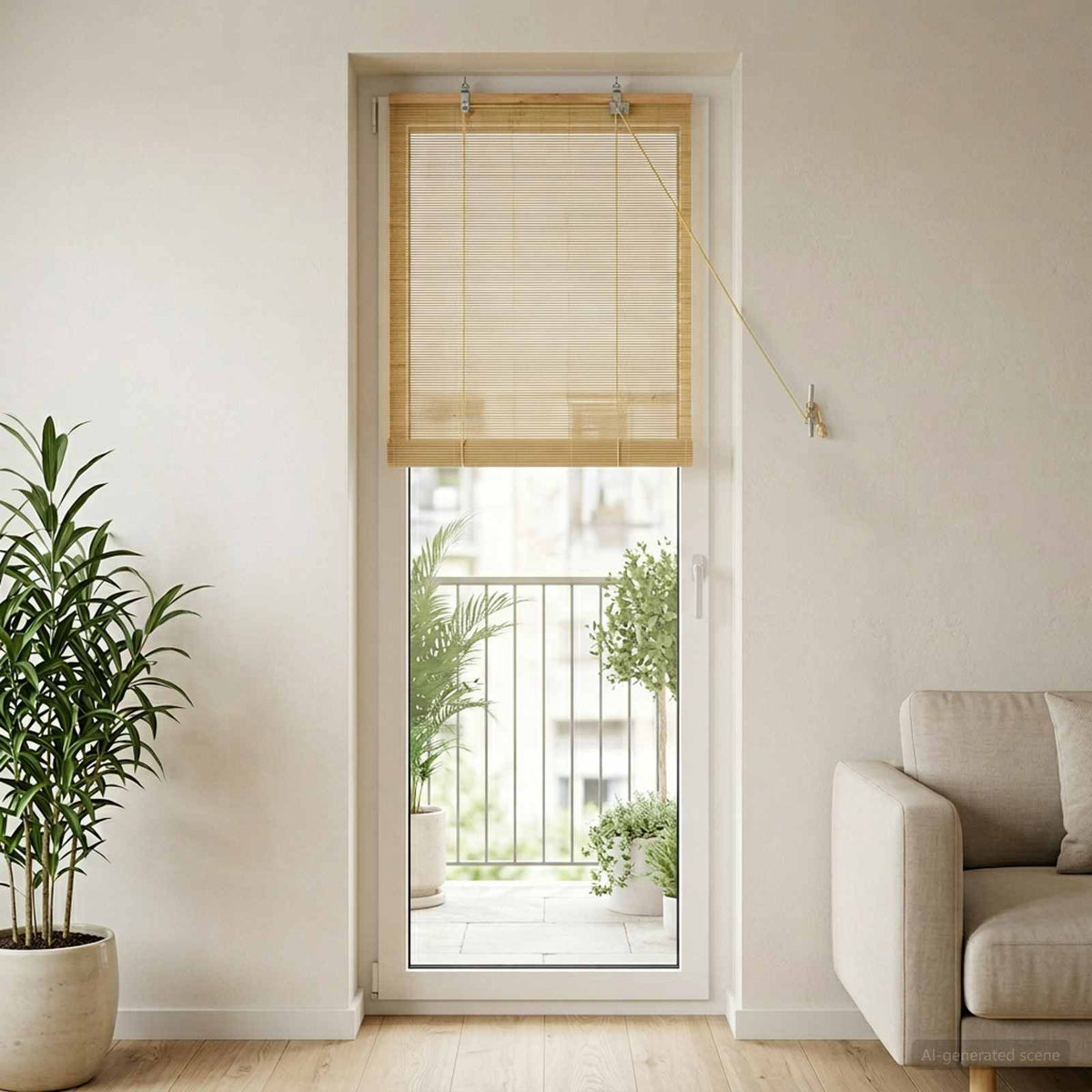 Rullegardin Naturfarvet 60 x 220 cm Bambus
