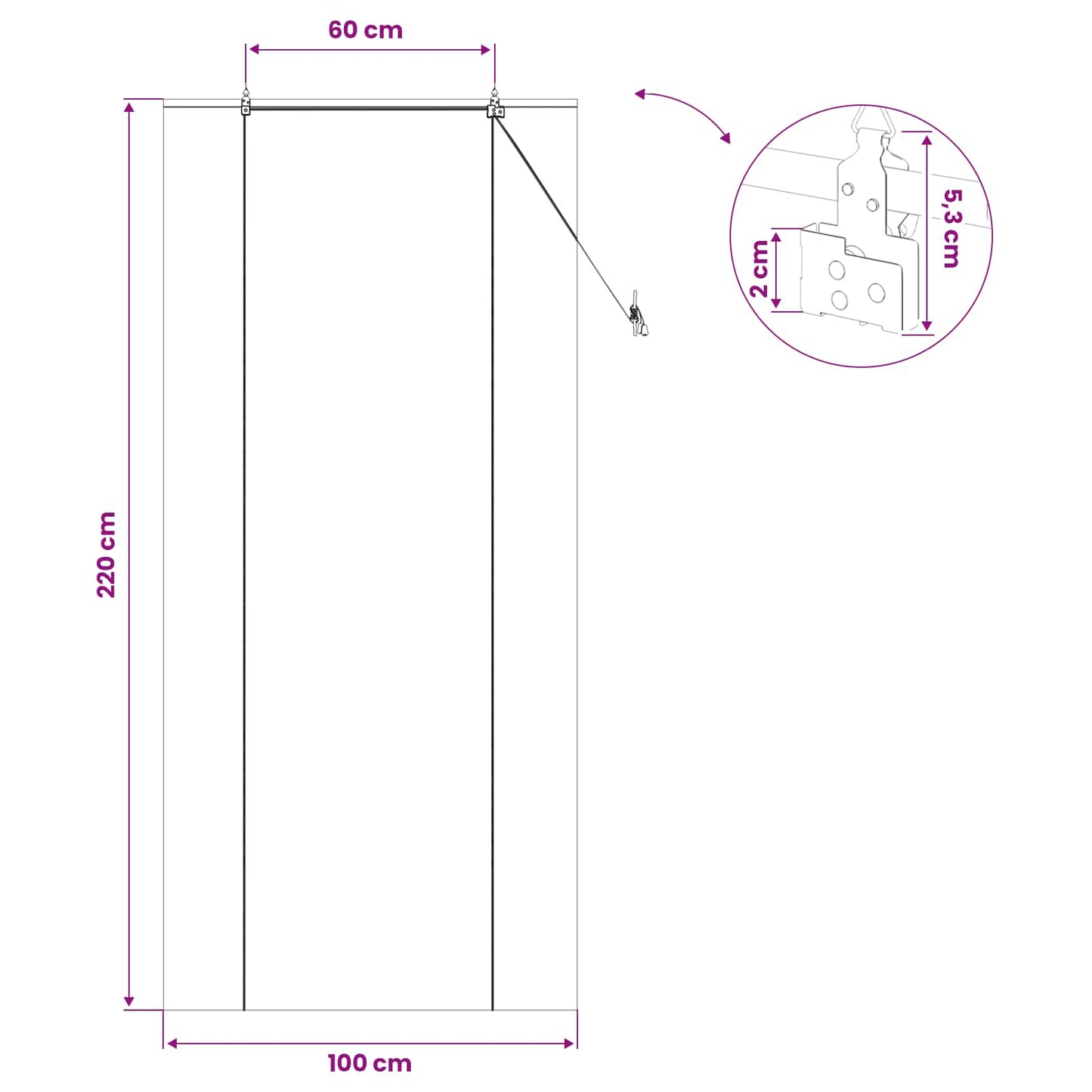 Rullegardin Naturfarvet 100 x 220 cm Bambus