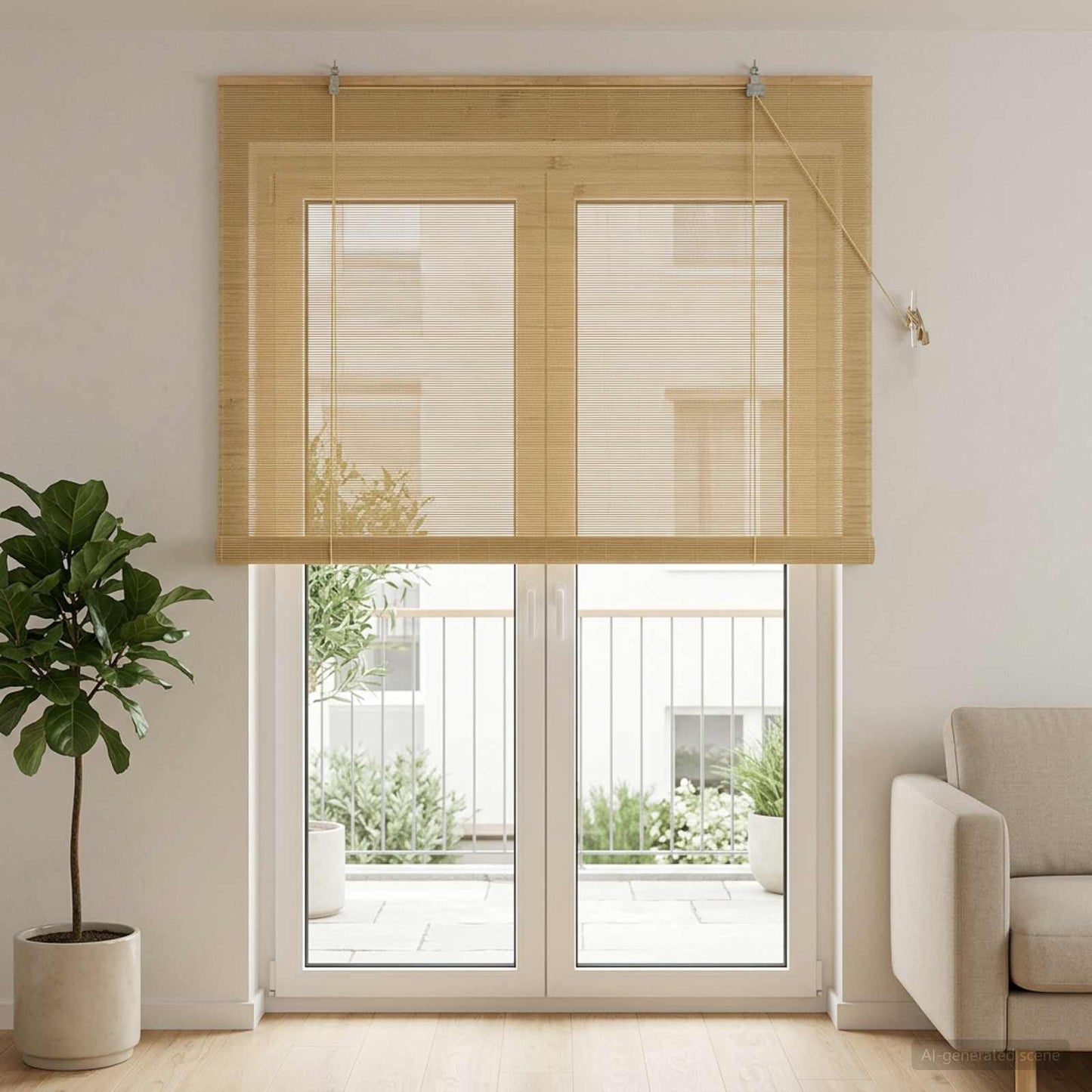 Rullegardin Naturfarvet 150 x 220 cm Bambus