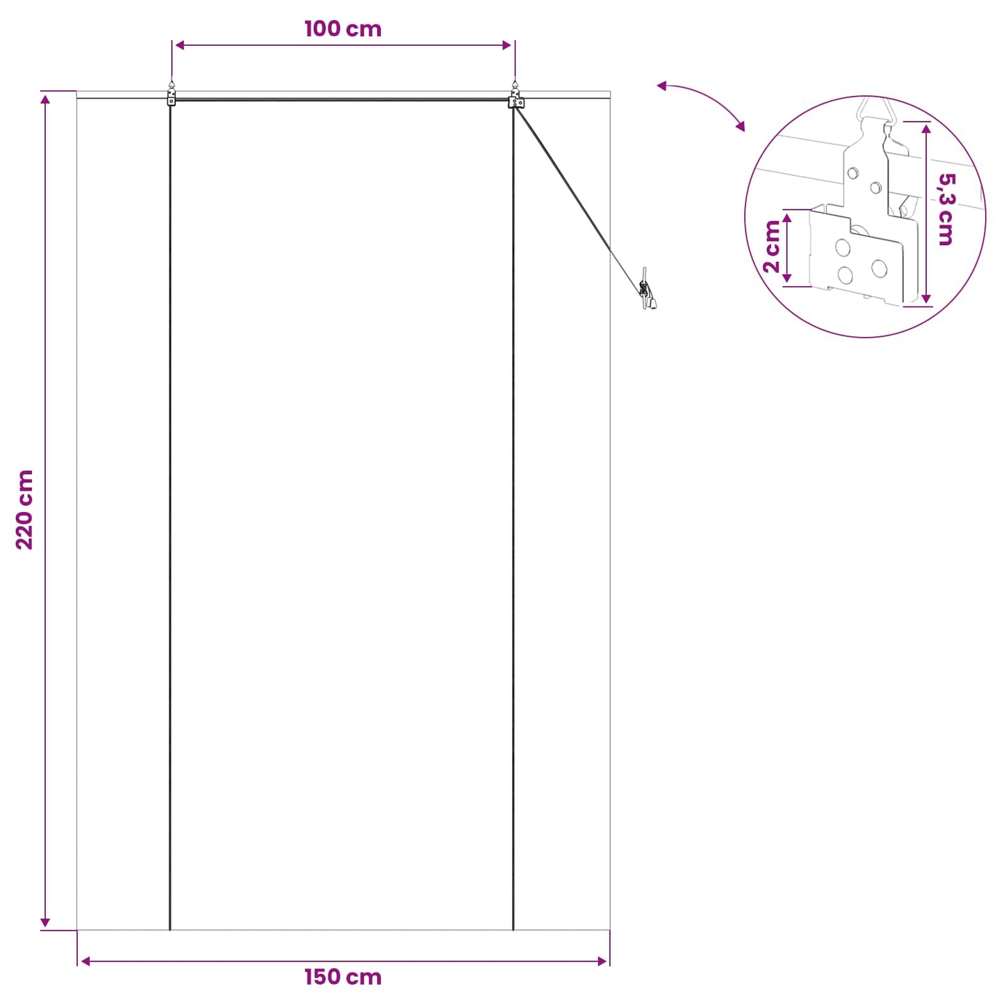 Rullegardin Naturfarvet 150 x 220 cm Bambus