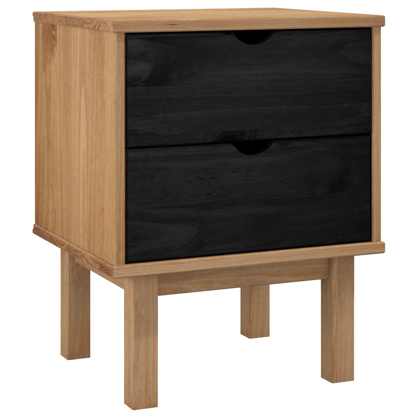 Sengebord OTTA Sort 45 x 39 x 57 cm Massivt fyrretræ