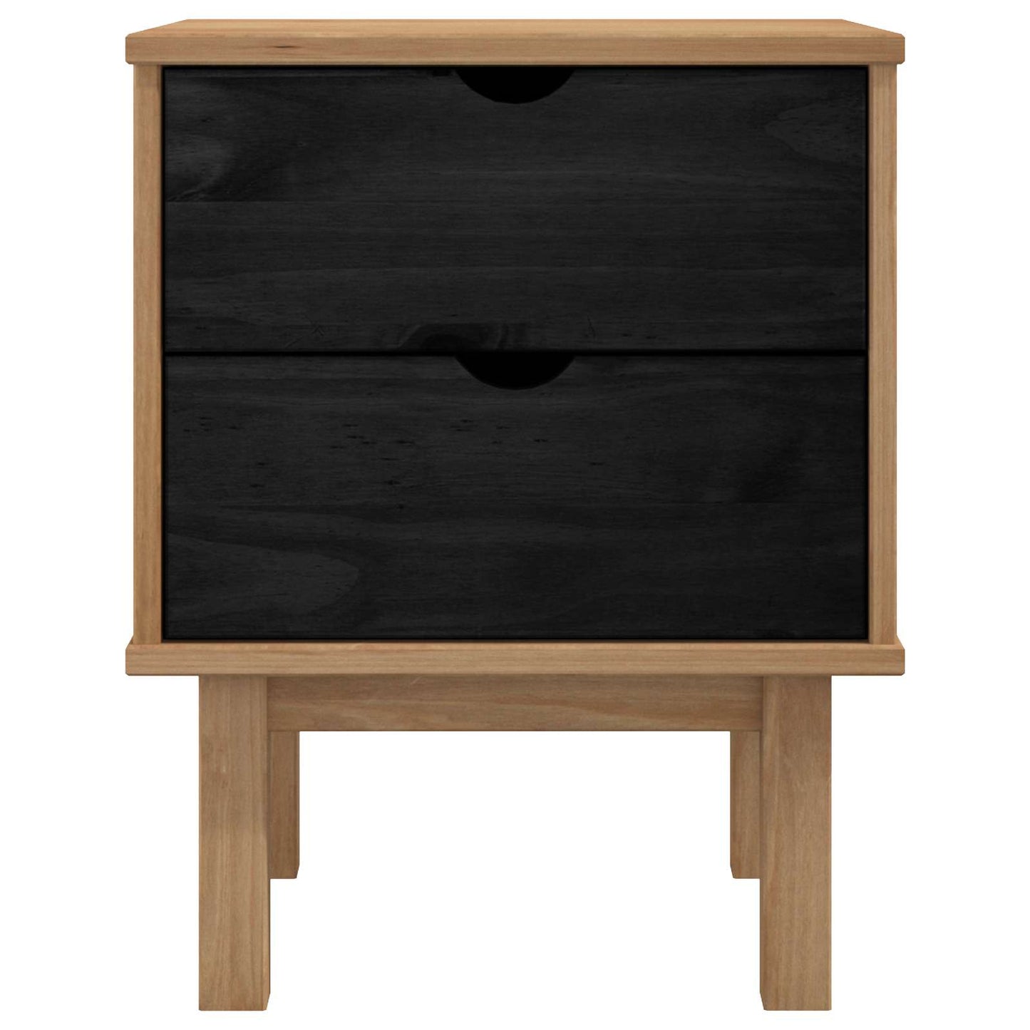 Sengebord OTTA Sort 45 x 39 x 57 cm Massivt fyrretræ