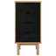Skuffeskab OTTA Sort 45 x 39 x 90 cm Massivt fyrretræ