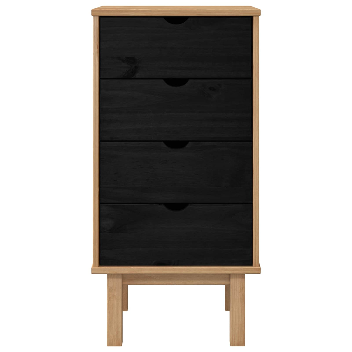 Skuffeskab OTTA Sort 45 x 39 x 90 cm Massivt fyrretræ