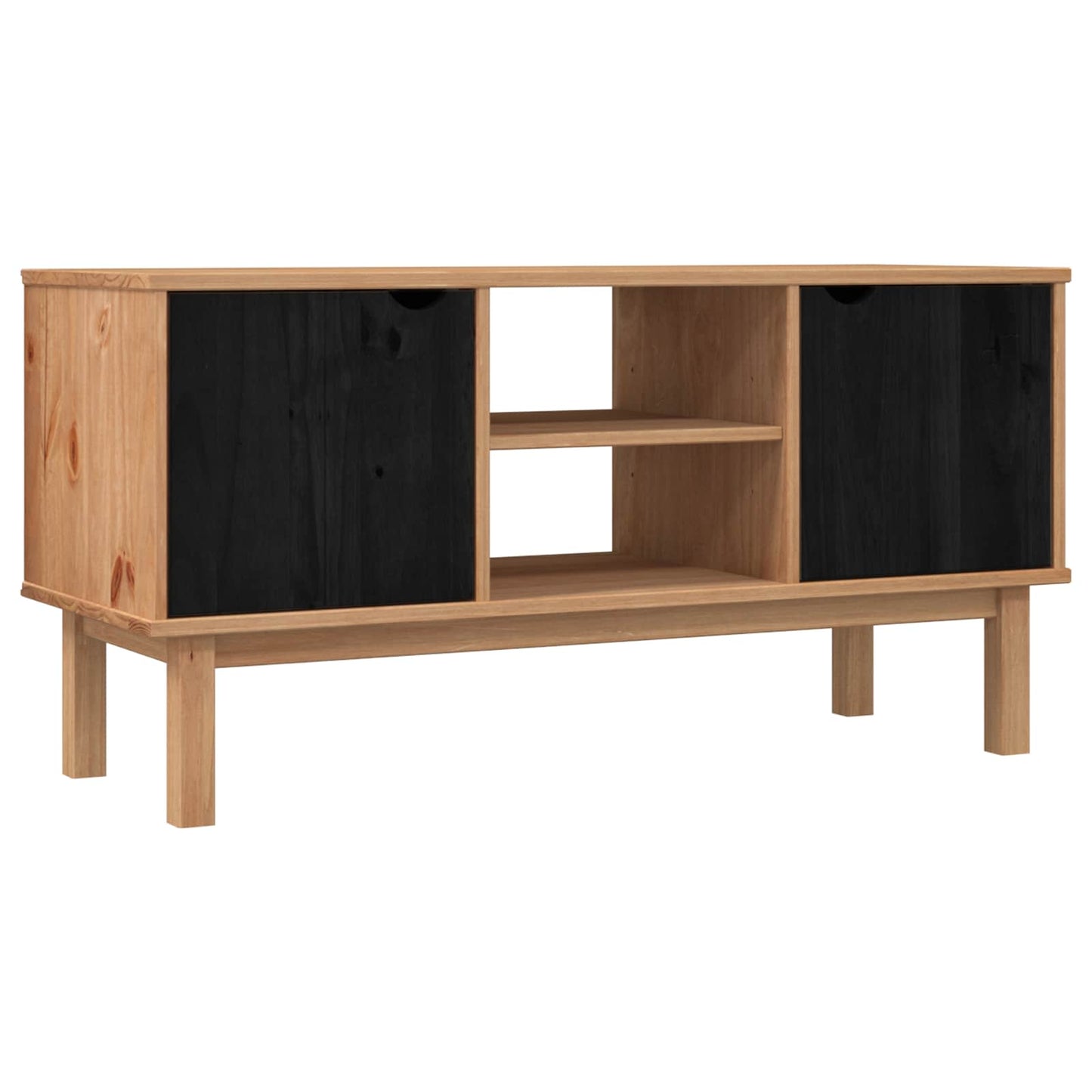 TV-bord OTTA 113,5 x 43 x 57 cm Sort Massivt fyrretræ