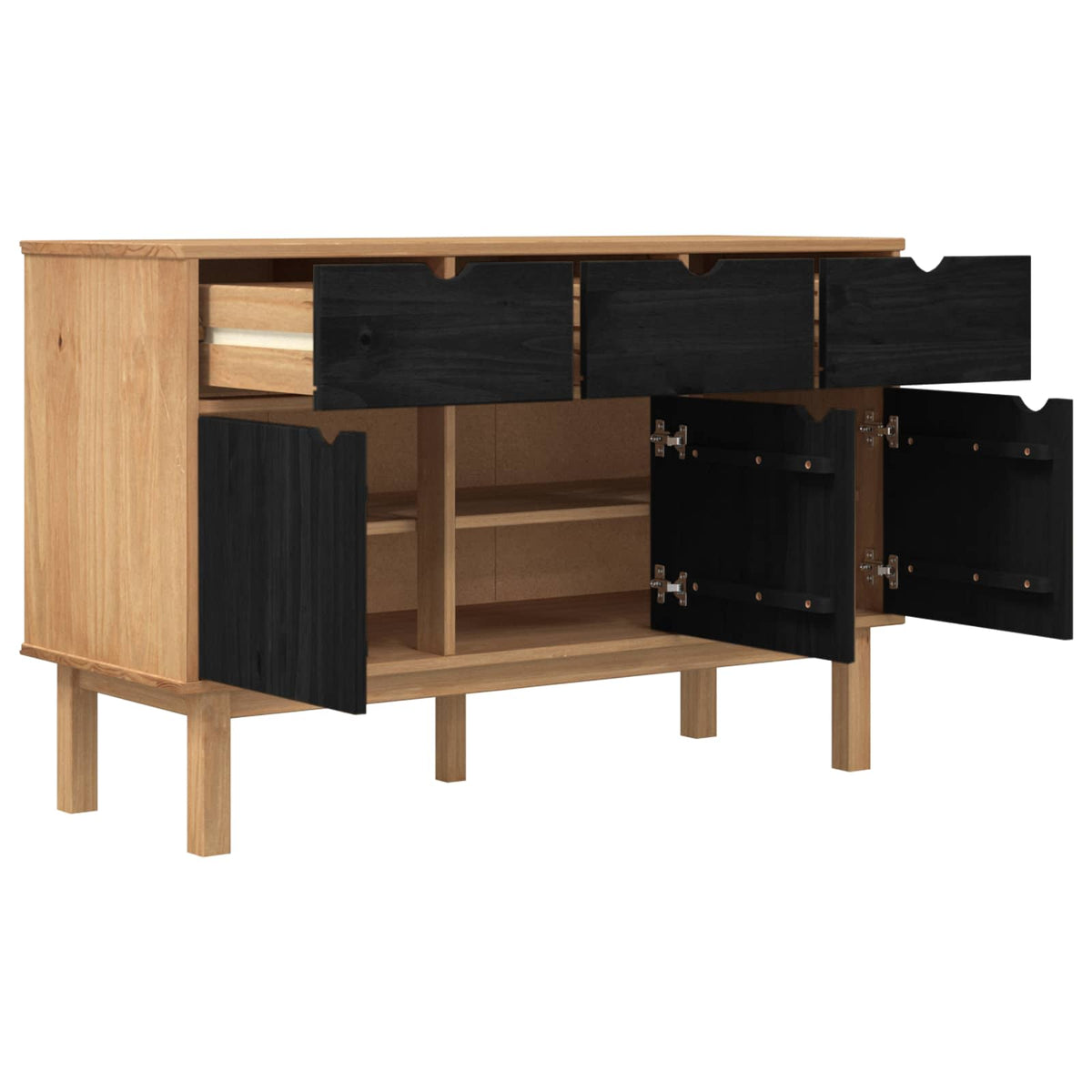 Skænk OTTA Brun og sort 114 x 43 x 73,5 cm