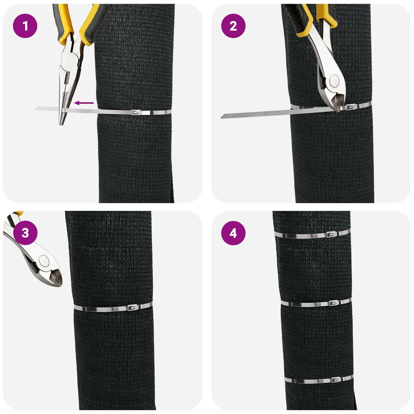 Kabelbånd 50 stk. 7,9 x 800 mm Sølv