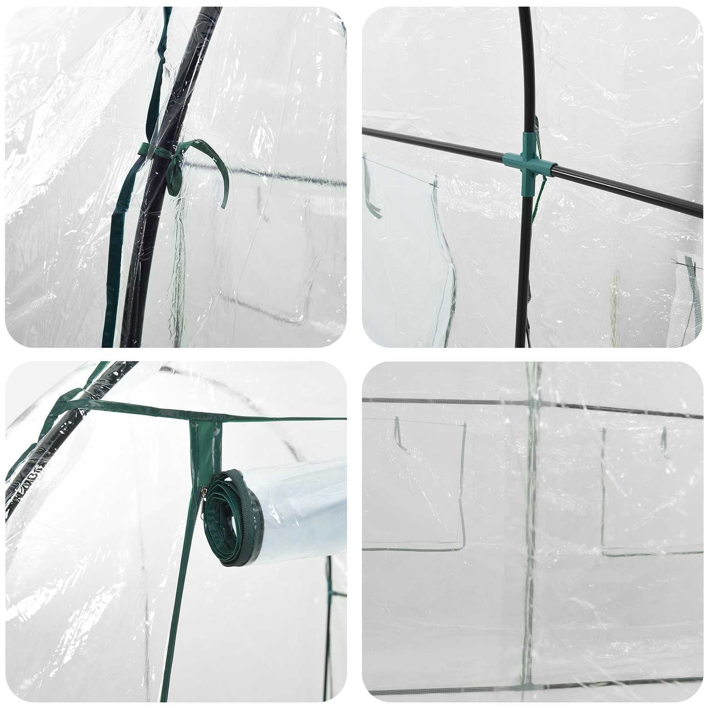 Drivhus med ramme 160 x 200 x 192,5 cm PVC Transparent