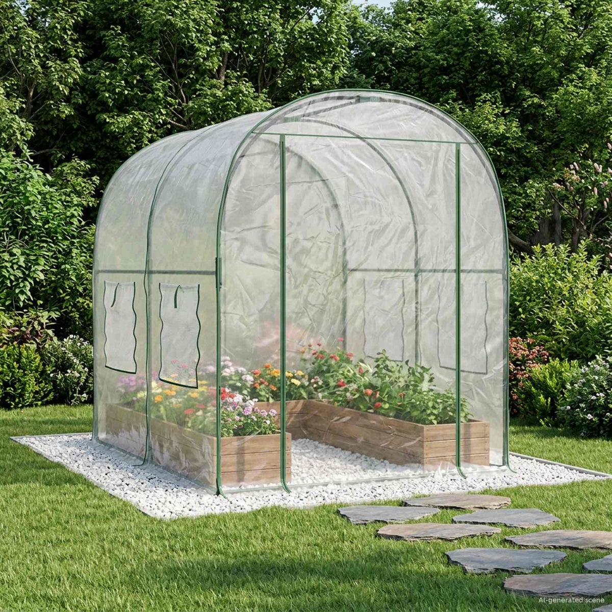 Drivhus med ramme 160 x 200 x 192,5 cm PVC Transparent