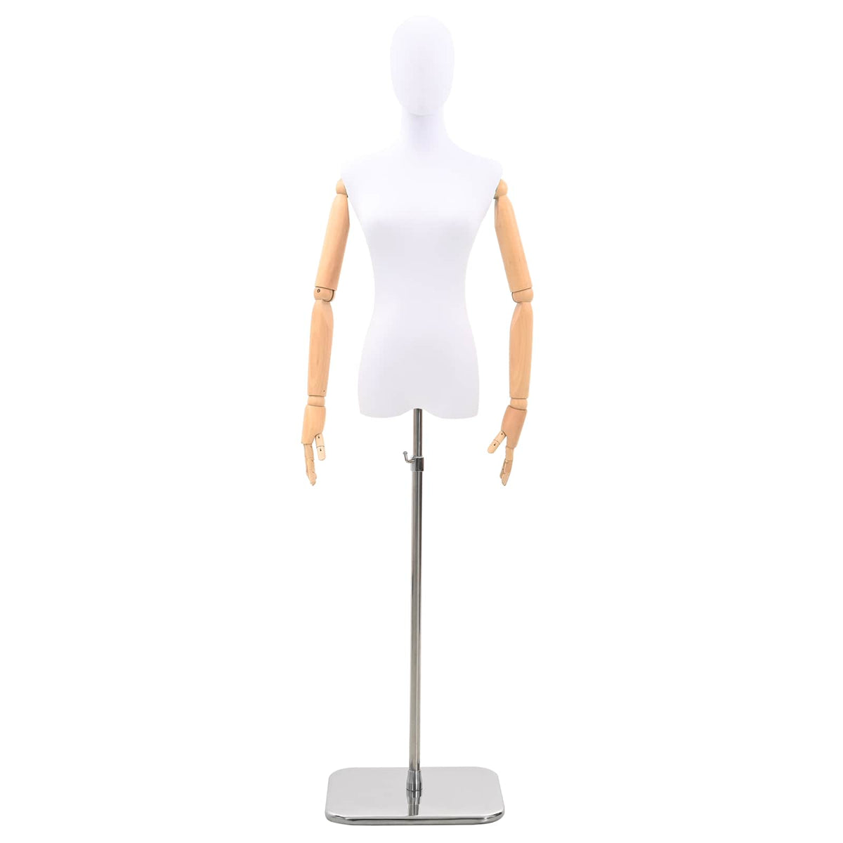 Justerbar mannequin 165-213 cm med base Kvinde PP Hvid