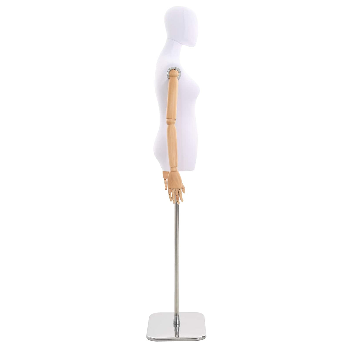 Justerbar mannequin 165-213 cm med base Kvinde PP Hvid