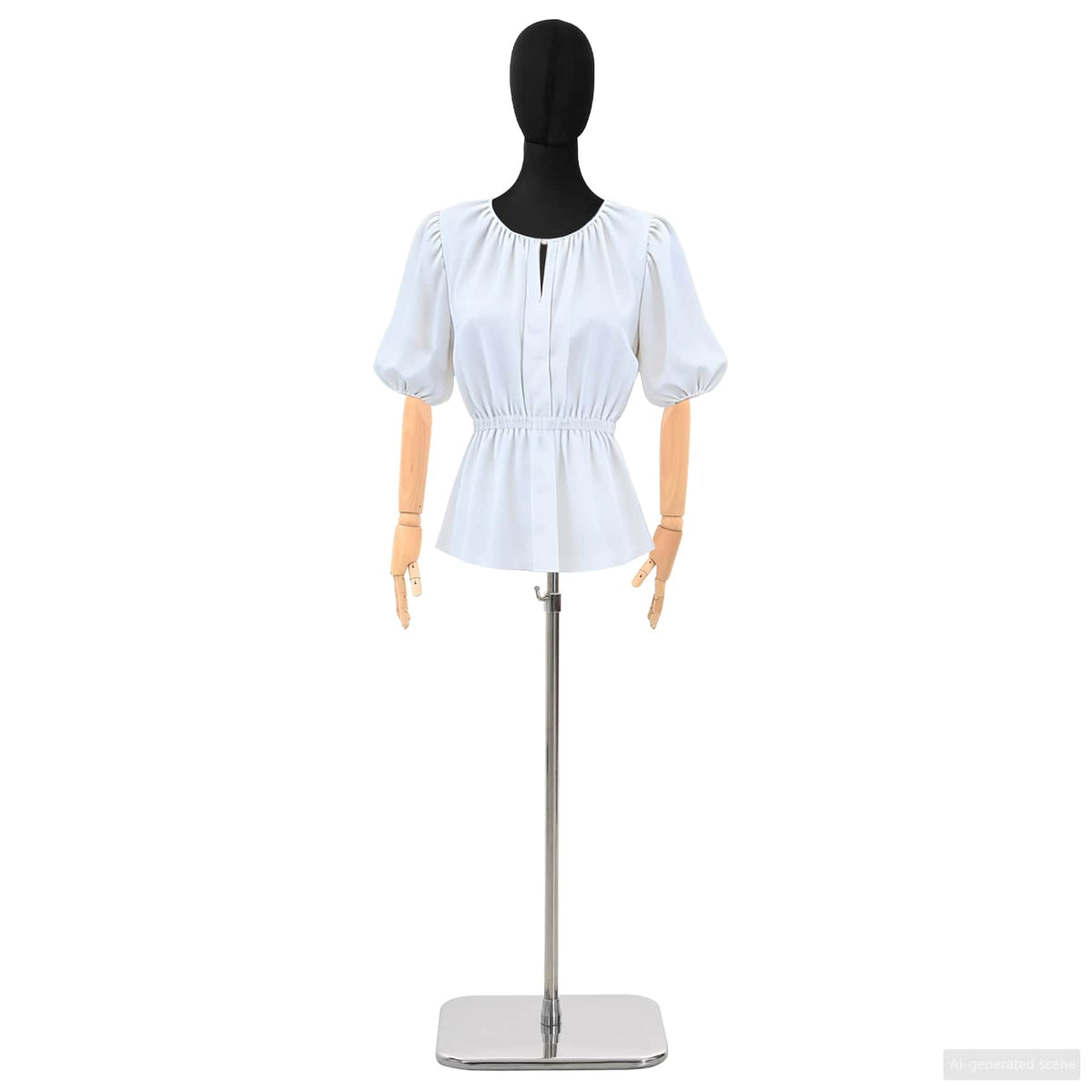 Justerbar mannequin 165-213 cm med base Kvinde PP Sort