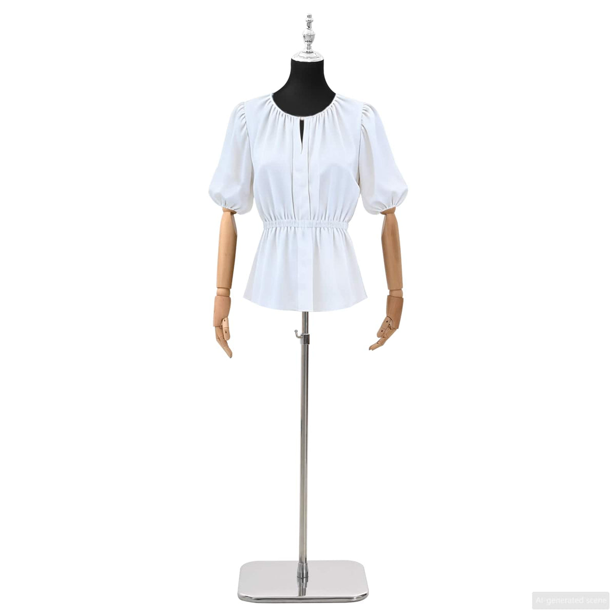 Justerbar mannequin 165-213 cm med base Kvinde PP Sort