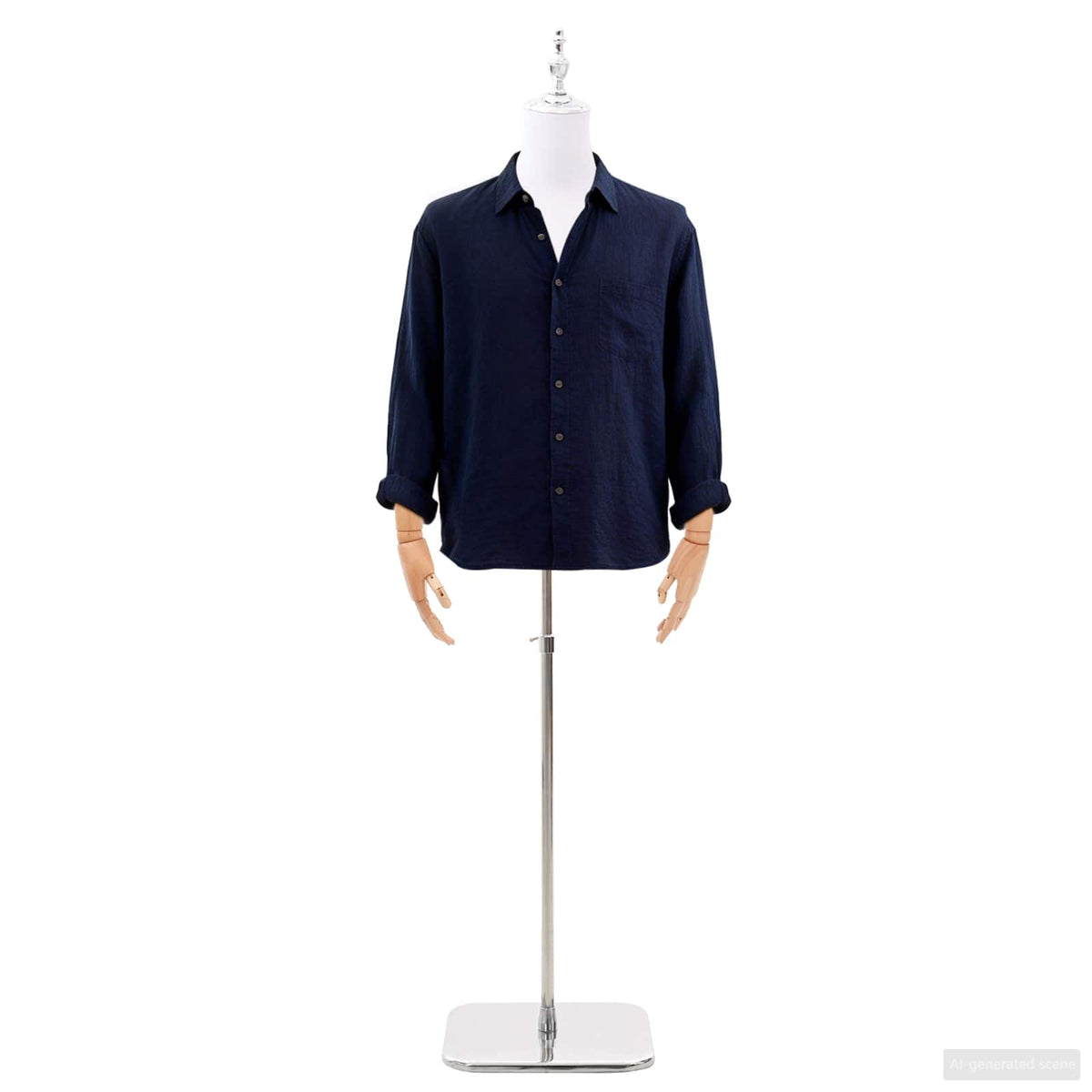 Justerbar mannequin 170-218 cm med base Mand PP Hvid