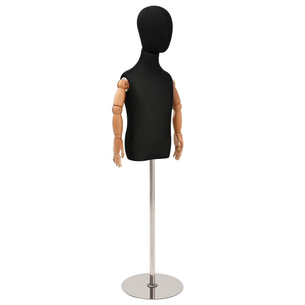 Justerbar 120-150 cm Mannequin med Base Unisex PP Sort