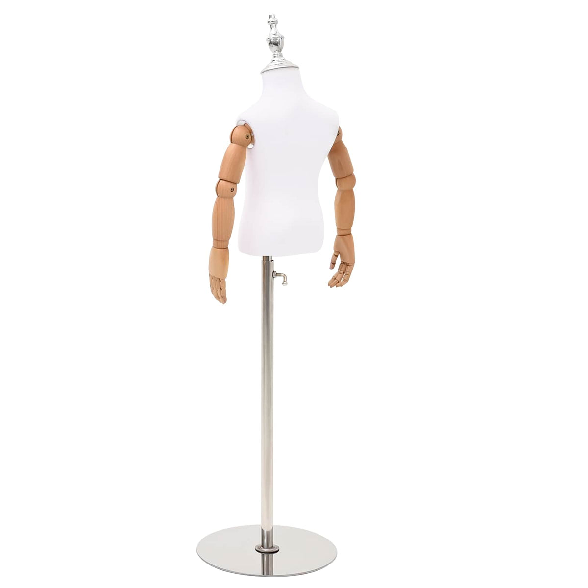 Justerbar 120-157 cm Mannequin med Base Unisex PP Hvid