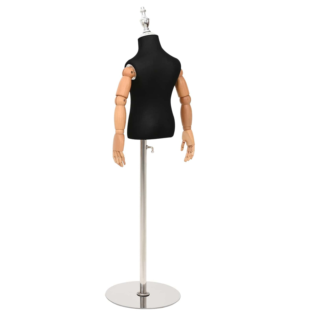 Justerbar 120-157 cm Mannequin med Base Unisex PP Sort
