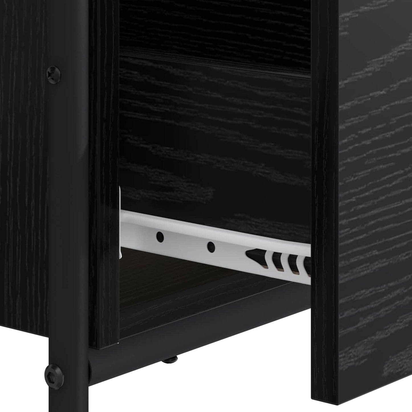Skrivebord med opbevaring Sort eg 145 x 50 x 75 cm