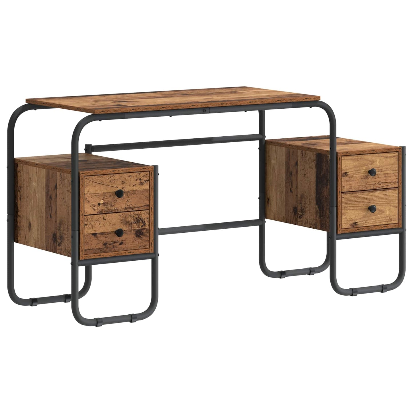 Skrivebord med opbevaring Gammelt træ 145 x 50 x 75 cm