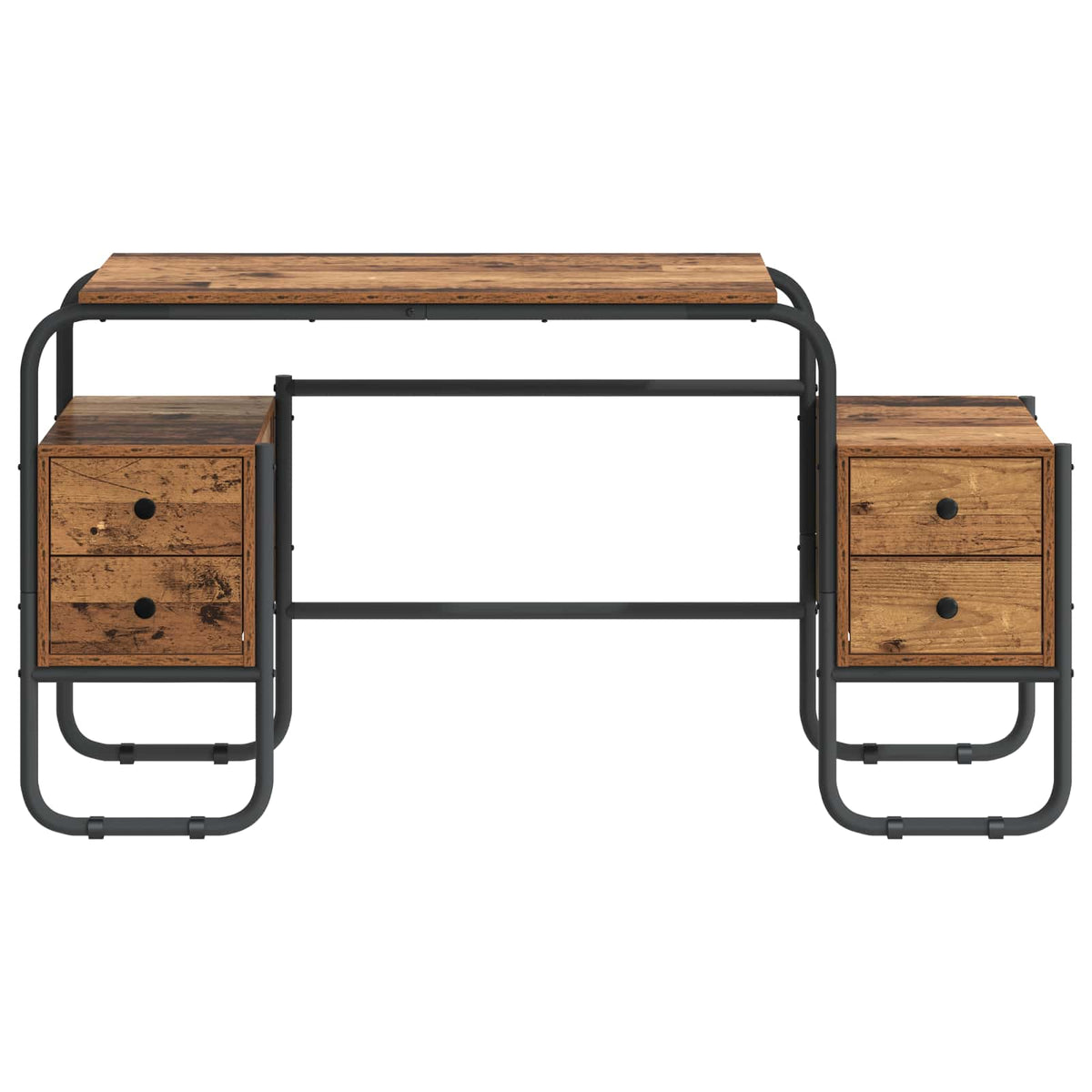 Skrivebord med opbevaring Gammelt træ 145 x 50 x 75 cm
