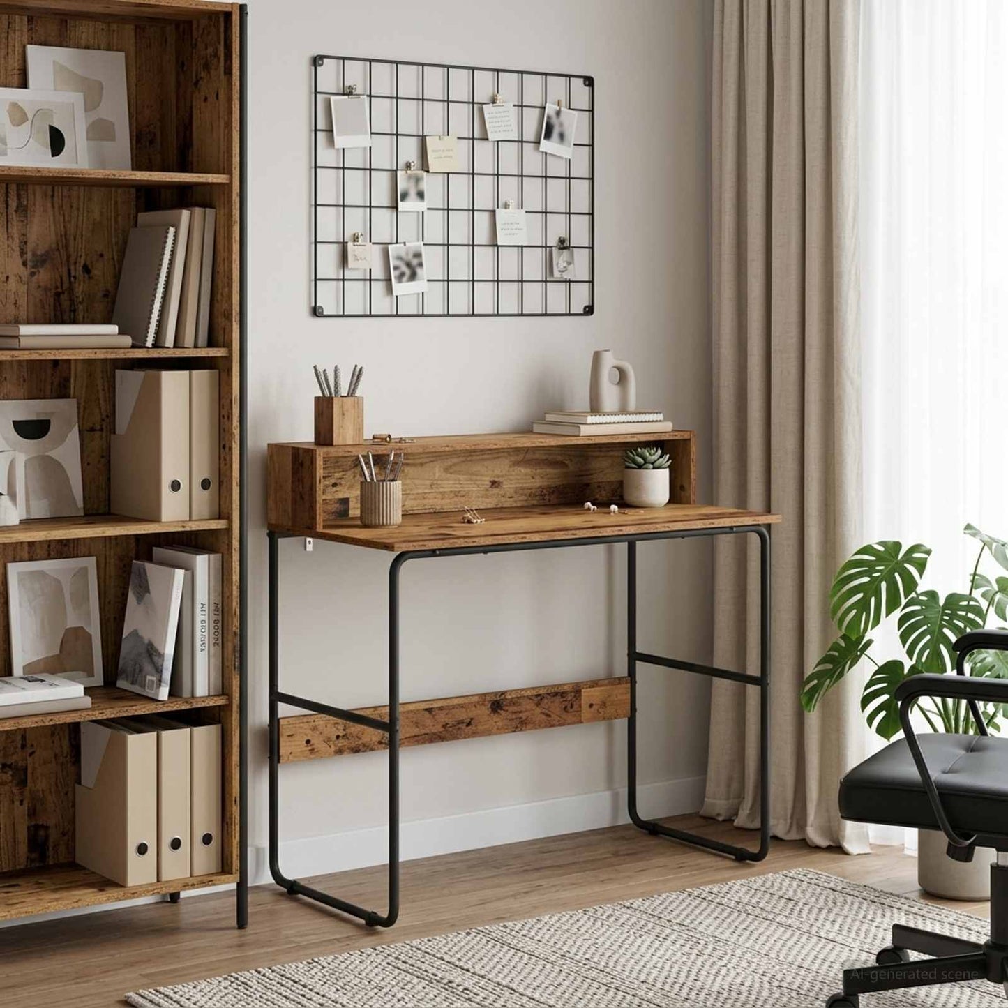 Skrivebord med opbevaring Gammelt træ 100 x 50 x 91 cm