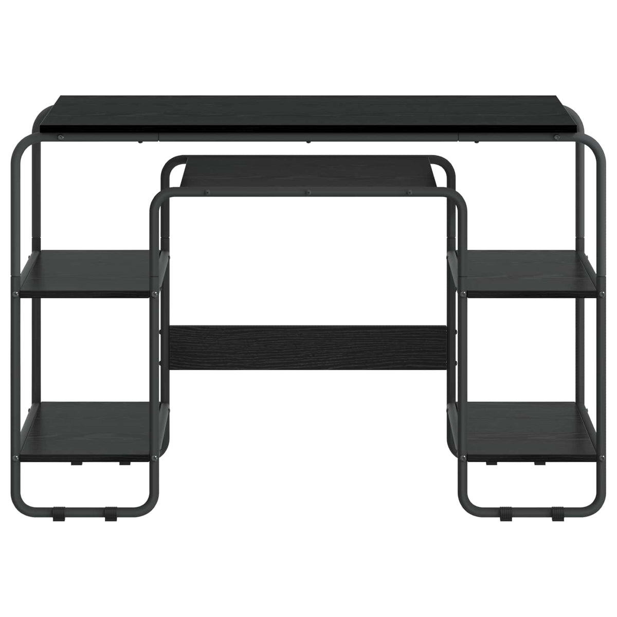 Skrivebord med opbevaring Sort eg 113,5 x 52 x 75,5 cm