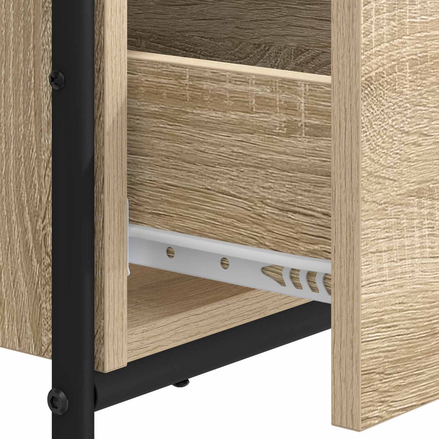 Skrivebord med opbevaring Sonoma-eg 131,5 x 50 x 75,5 cm