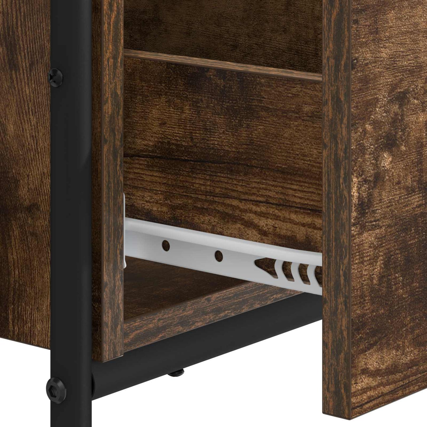 Skrivebord med opbevaring Røget eg 131,5 x 50 x 75,5 cm
