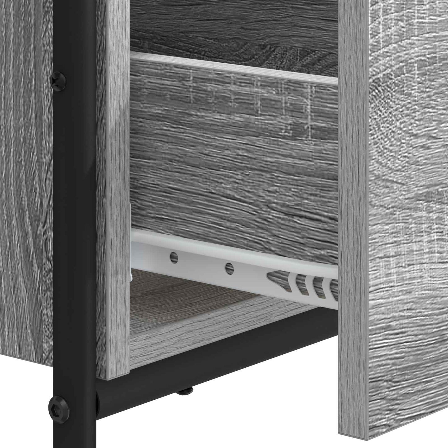 Skrivebord med opbevaring Grå Sonoma 131,5 x 50 x 75,5 cm