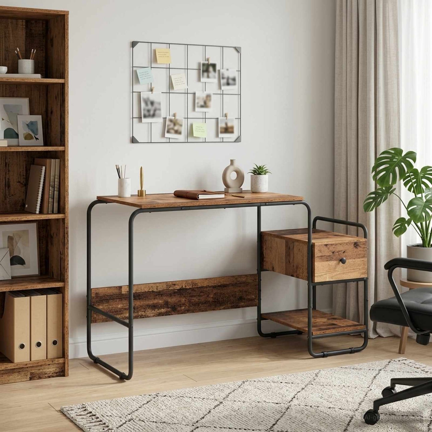 Skrivebord med opbevaring Gammelt træ 131,5 x 50 x 75,5 cm