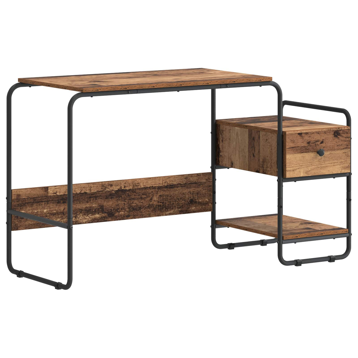 Skrivebord med opbevaring Gammelt træ 131,5 x 50 x 75,5 cm